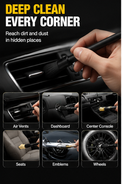 Car Cleaning Kit – Complete Interior & Exterior Detailing Set with Brushes, Cleaner & Microfiber Towels