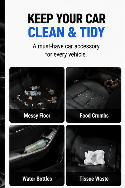 Car Trash Can for Vehicles – Leakproof & Waterproof Car Organizer Bin, PU Leather Auto Garbage Bin