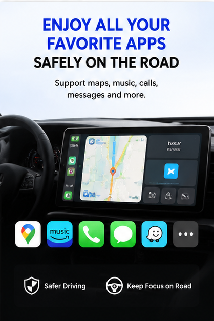 Wireless CarPlay Adapter for iPhone & Android Auto – Plug & Play, Fast Auto Connect, No Cable Needed