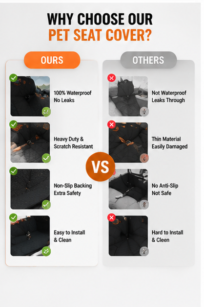 Waterproof Pet Car Seat Cover – Dog Car Seat Protector for Cars, SUVs & Trucks, Scratch Resistant