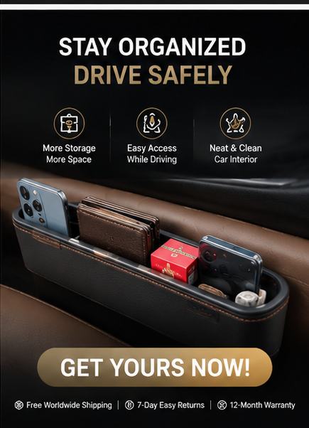 Car Seat Gap Filler Organizer – Multi-Function Storage Box for Cars, Universal Fit Gap Pocket