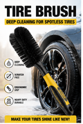 Tire Brush for Car Detailing – Heavy Duty Wheel & Rim Cleaning Brush, Professional Car Wash Tool