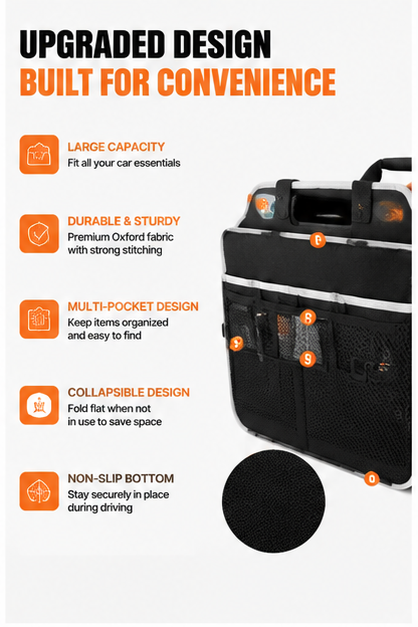 Car Trunk Organizer – Foldable Storage Box for SUVs, Cars & Trucks, Large Capacity Car Storage Solution
