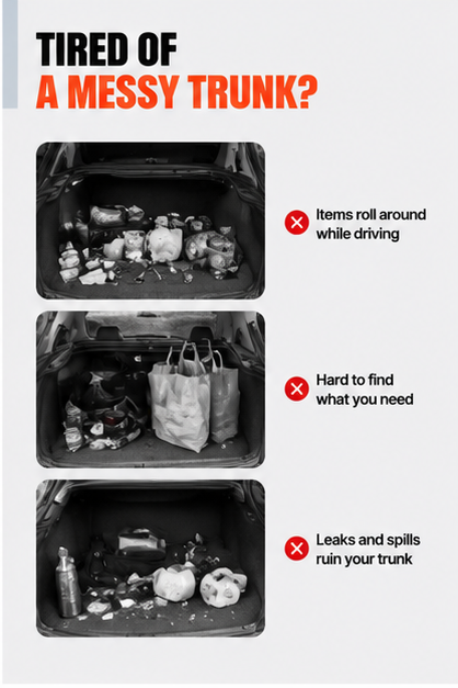Car Trunk Organizer – Foldable Storage Box for SUVs, Cars & Trucks, Large Capacity Car Storage Solution