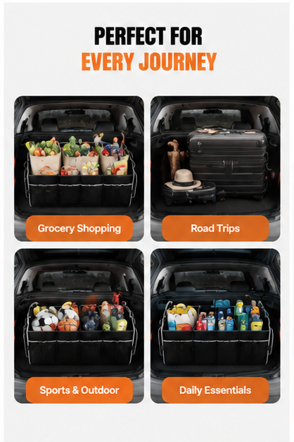 Car Trunk Organizer – Foldable Storage Box for SUVs, Cars & Trucks, Large Capacity Car Storage Solution
