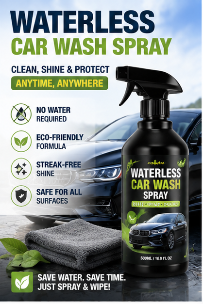 Waterless Car Wash Spray – No Rinse Car Cleaner & Shine Detailer, Quick Auto Cleaning Solution