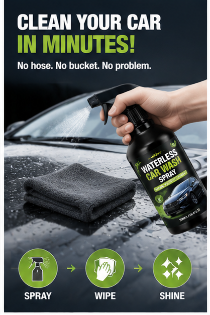 Waterless Car Wash Spray – No Rinse Car Cleaner & Shine Detailer, Quick Auto Cleaning Solution