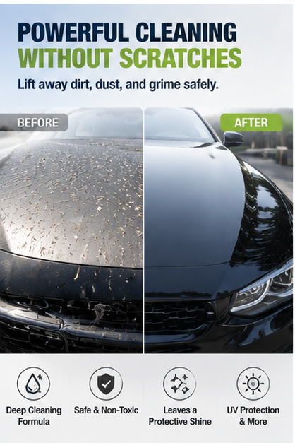 Waterless Car Wash Spray – No Rinse Car Cleaner & Shine Detailer, Quick Auto Cleaning Solution