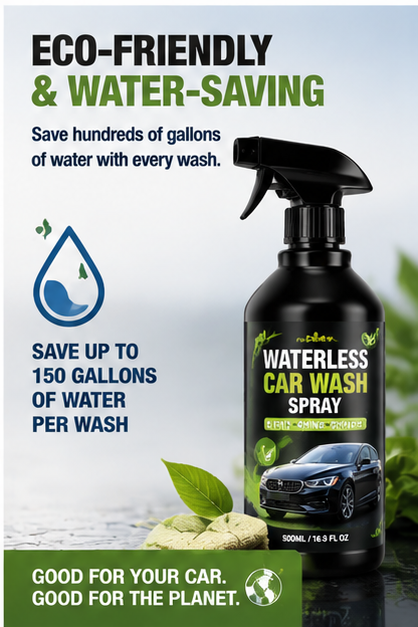 Waterless Car Wash Spray – No Rinse Car Cleaner & Shine Detailer, Quick Auto Cleaning Solution