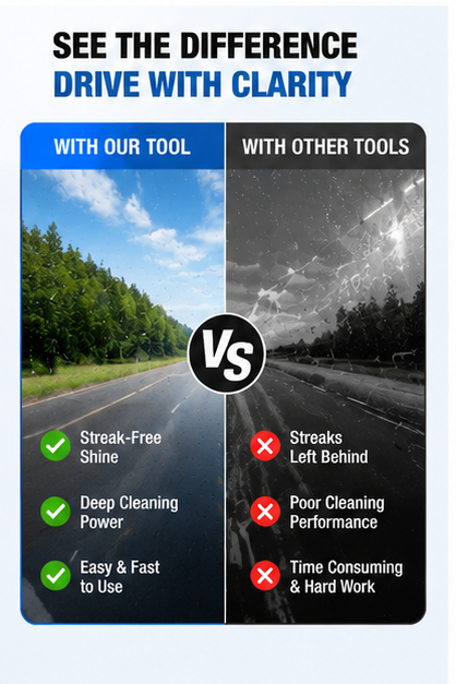 Windshield Cleaning Tool – Car Interior Glass Cleaner with Extendable Handle & Microfiber Head